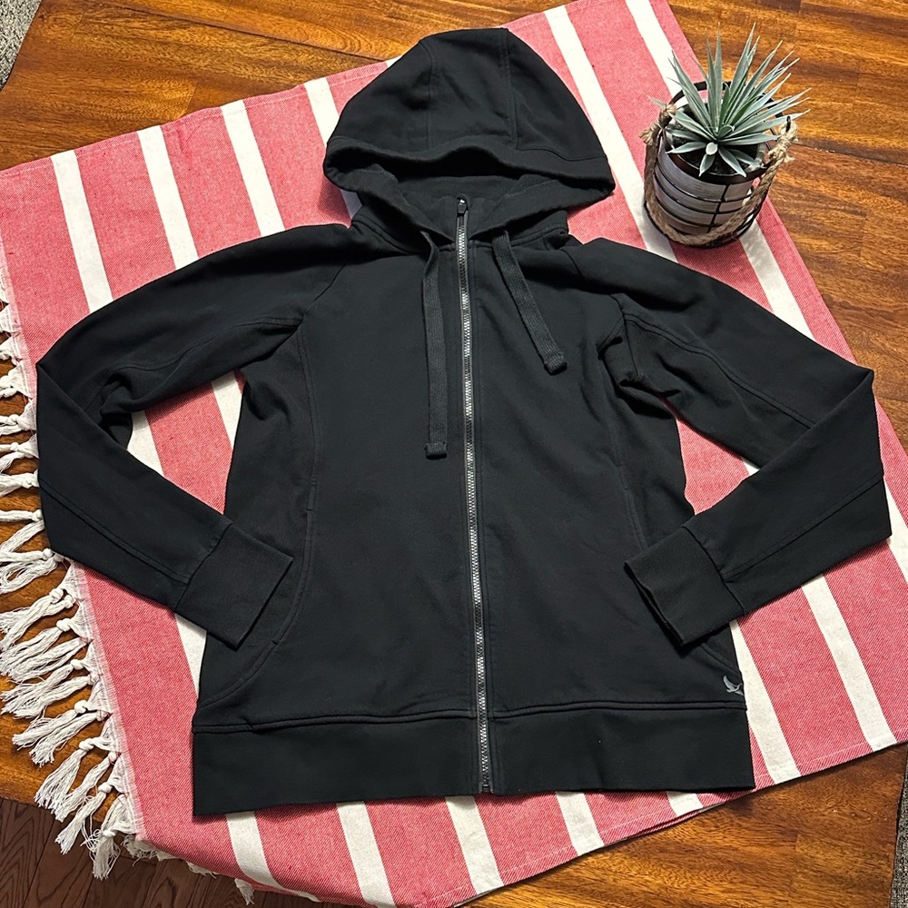 Eddie Bauer Women’s Motion Cosy Camp Full-Zip Hoodie Black Large-Tall